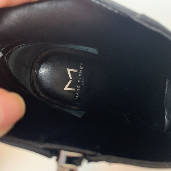 MARC FISHER Mella Black Leather Ankle Boots like new 9 - Picture 6 of 9